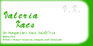 valeria kacs business card